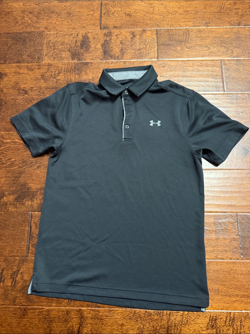 Under Armour Black Short-Sleeve Polo with Gray Logo